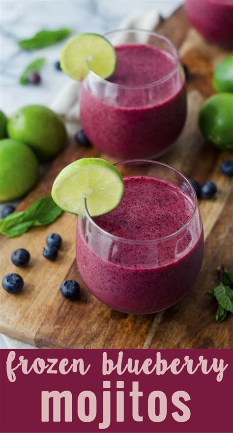 Frozen Blueberry Mojito Recipe Recipe Blueberry Mojito Recipe Blueberry Drinks Blueberry