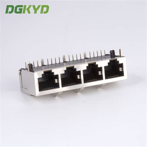 1x4 Multiple Port RJ45 Modular Jack Quad Ports Connector Combo For Lan