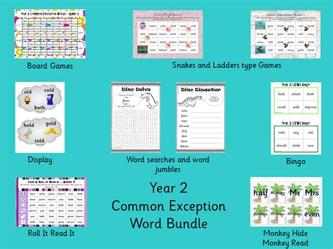 Year 2 Common Exception Word Bundle Teaching Resources