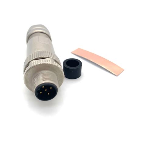 IP67 Circular Metal Connector M12 5 Pin B Code Field Wireable Male