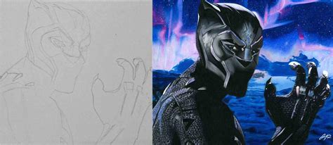 Finally finished my Black Panther colored pencil drawing after months ...