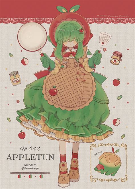 Safebooru 1girl Apple Appletun Apron Bangs Brown Apron Dress Food