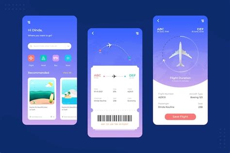 Premium Vector | User interface for flight ticket booking apps