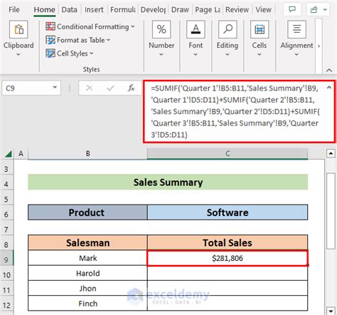 How To Use The Sumif Function With Multiple Criteria In Different Sheets In Excel 3 Methods