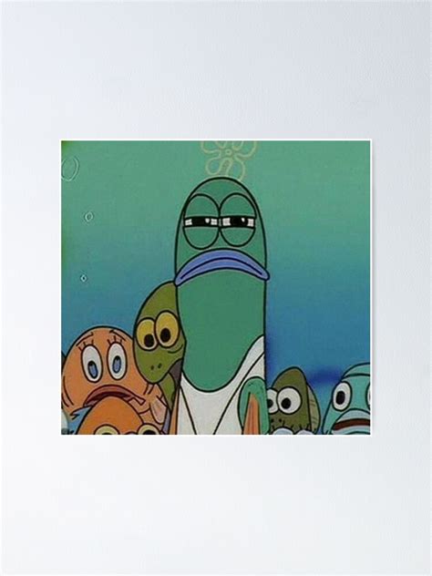 "Spongebob Fish Meme Guy" Poster for Sale by danktho | Redbubble