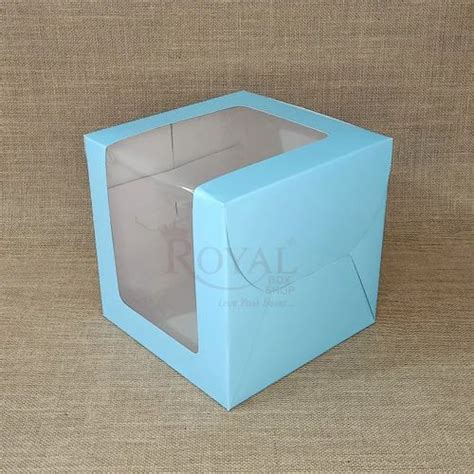 Gram Cake Box With Window L Shape X X Blue Color At Rs