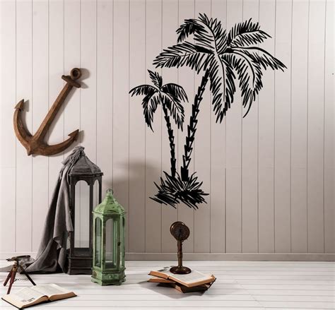 Vinyl Wall Decal Tropical Palm Trees Beach Relax Decor Stickers Mural