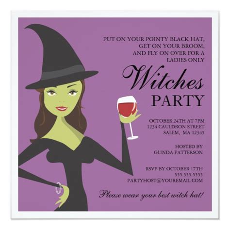 Spooky Chic Witch Party Halloween Invitation Zazzle