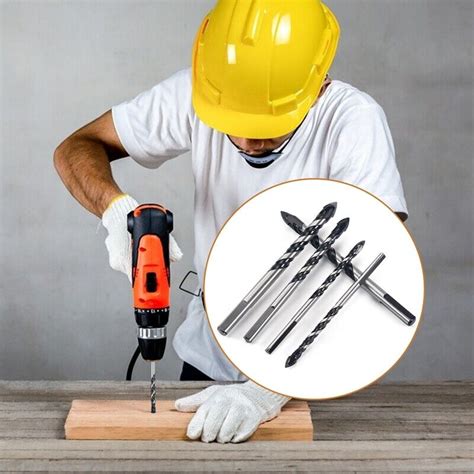 5 Pcs Multi Material Drill Bit Set For Tile Concrete Brick Glass