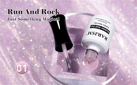 Amazon RARJSM Glitter Rubber Base Gel Nail Polish Nude Gray