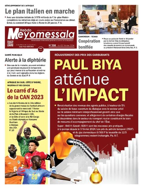 Meyomessala Hebdo Du F Vrier Meyomessala International