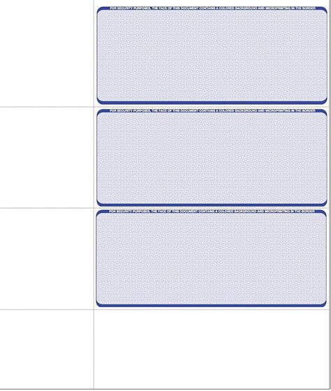Computer Check Paper Blank Personal Wallet Checks 3 On A Page