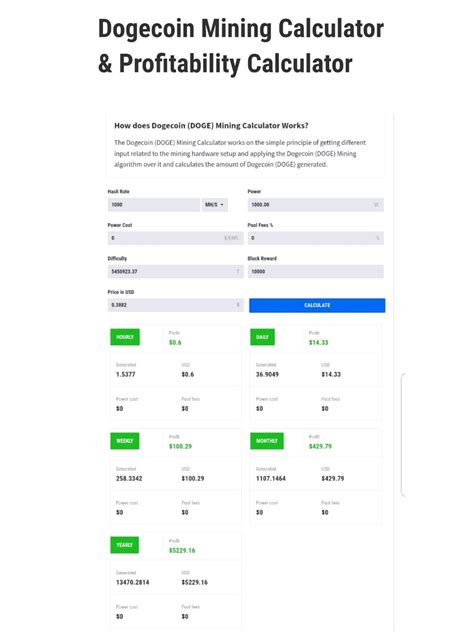 Dogecoin Mining Calculator & Profitability Calculator.#doge #dogecoin # ...