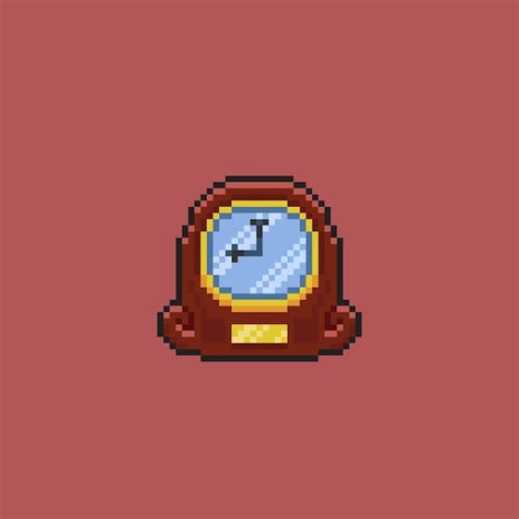 Reloj De Mesa En Estilo Pixel Art Vector Premium