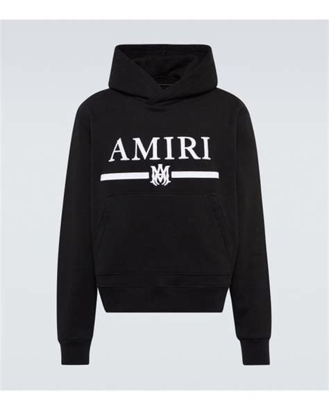 Amiri Ma Bar Logo Cotton Hoodie in Black for Men - Lyst