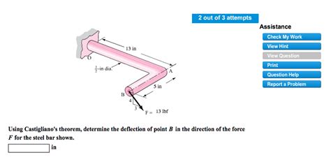 Solved Using Castiglianos Theorem Determine The Deflection