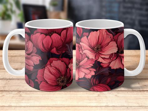 Sublimation Tasse Blumenmuster 2 Größen Graphic by Autismusmama