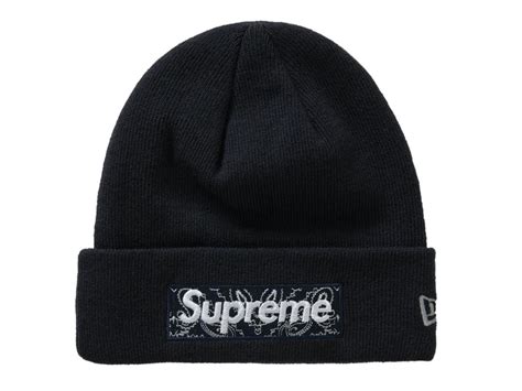 SASOM เครองประดบ Supreme New Era Box Logo Beanie Black FW19 เชค