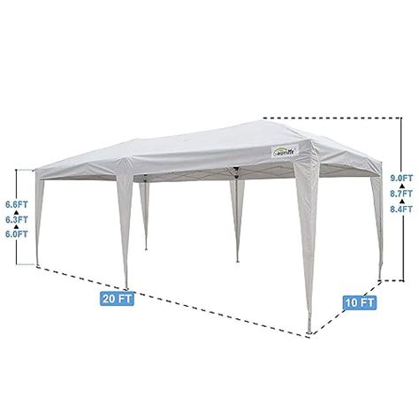 GOUTIME 10x20 Pop Up Canopy Tent With Sidewalls For Outdoor Party