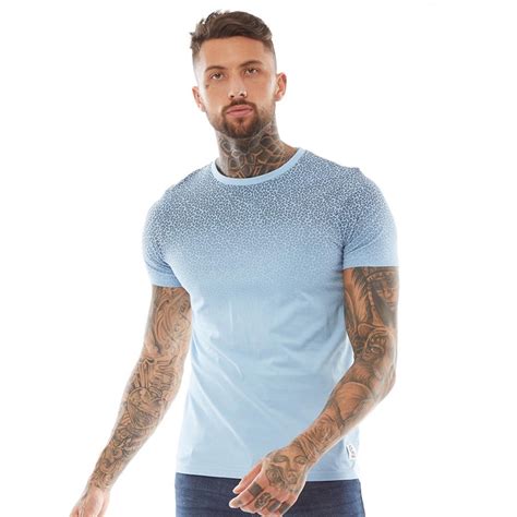 Fluid Herren Gradient Druck T Shirt Himmelblau