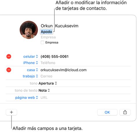 Actualizar La Informaci N De Contacto En Contactos En La Mac Soporte