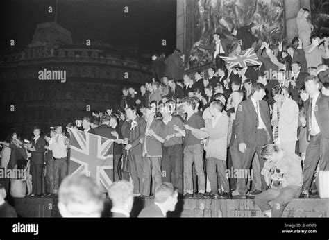 1966 World Cup Tournament in England. England fans celebrate in ...