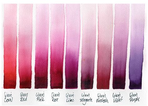 Daniel Smith Quinacridone Watercolors Coral Red Pink Rose Lilac