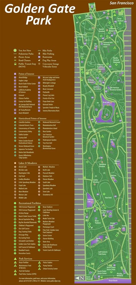 Golden Gate Park Map San Francisco