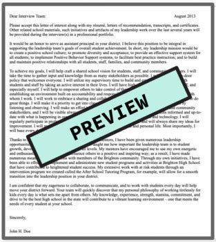 Assistant Principal Cover Letter Template Tpt