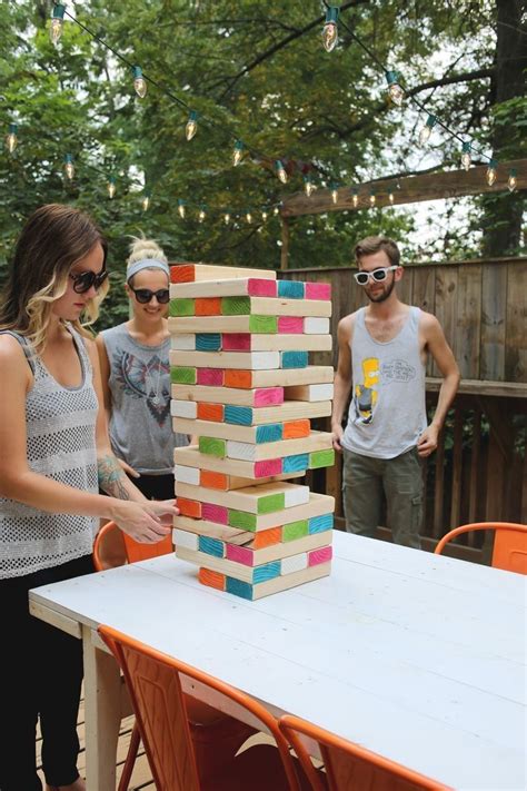 Build Your Own Giant Jenga Set Fun Diys Backyard Games Backyard Fun