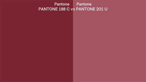 Pantone 188 C Vs Pantone 201 U Side By Side Comparison