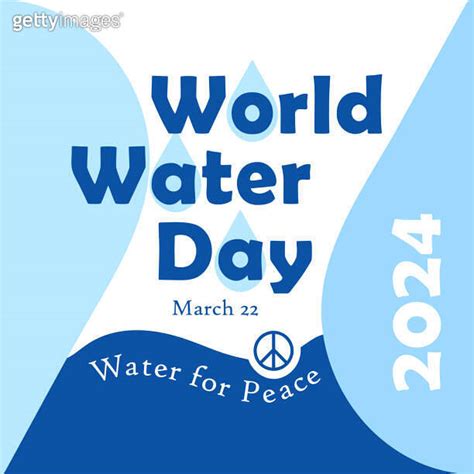 World Water Day 2024 Poster Water For Peace Concept Vector