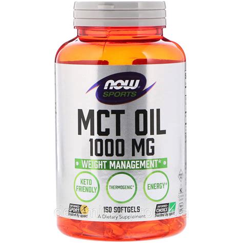 Купить Масло МСТ, MCT Oil, Now Foods, 1000 мг, 150 желатиновых капсул ...