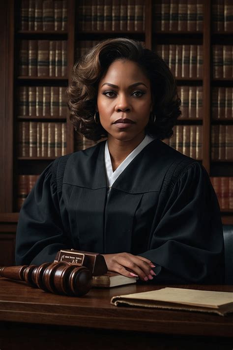 Portrait Of Honorable Black Female Judge Reading Decision Photo | JPG ...