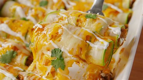 Zucchini Enchiladas These Have Shredded Chicken But You Could Use