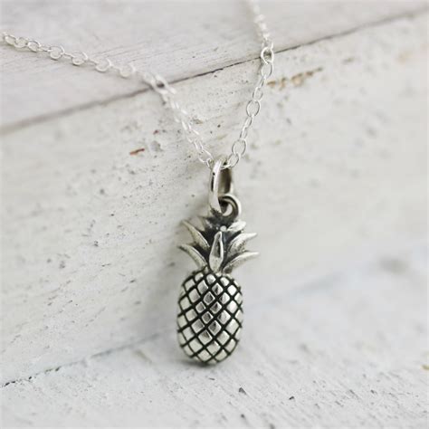 Pineapple Necklace Sterling Silver Pineapple Necklace Pineapple Pendant