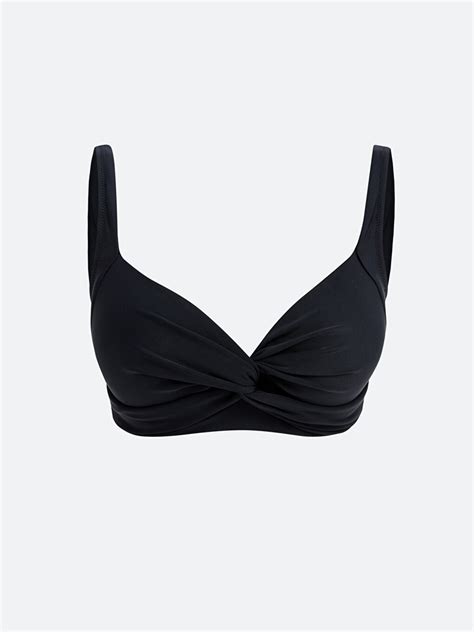 SİYAH UV Korumalı Düz Dikişli Pedli Kadın Bikini Üst S Z LQJ LCW