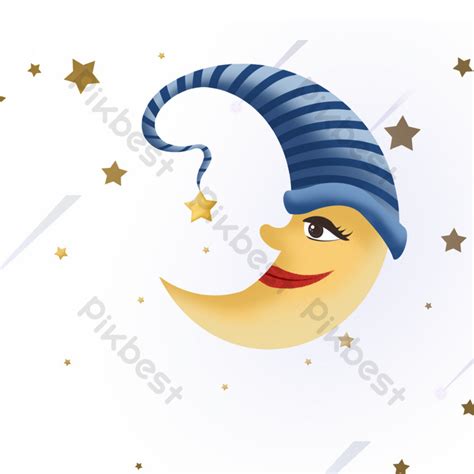 Good Night Moon With Hat GIF Animated Picture PNG Images | GIF Free ...