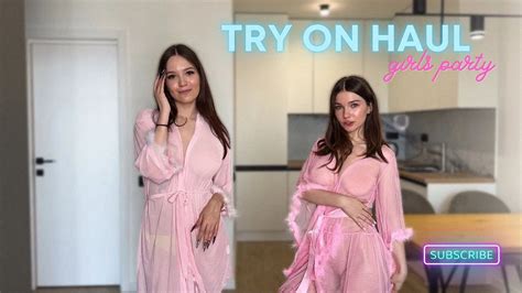 K TRANSPARENT Lingerie Try On Haul With My Friend See Through No Bra YTboob