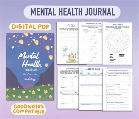 Mental Health Journal And Workbook Self Help Worksheets Self Care