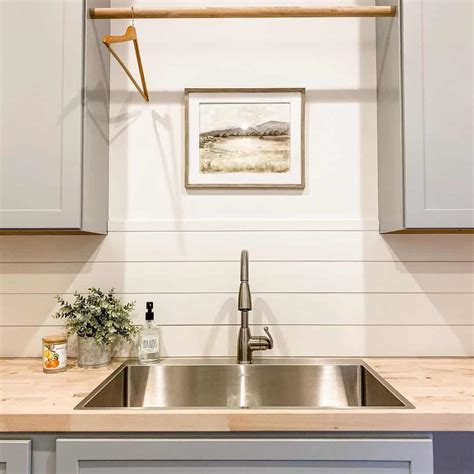 White Shiplap Backsplash On A White Wall Soul Lane