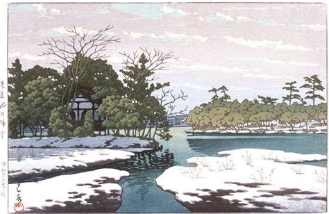 Lingering Snow At Senzoku Pond Kawase Hasui Japan