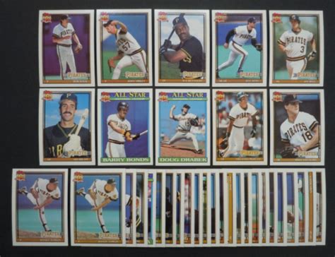 1991 Topps Pittsburgh Pirates Team Set W Traded Error And Corrected