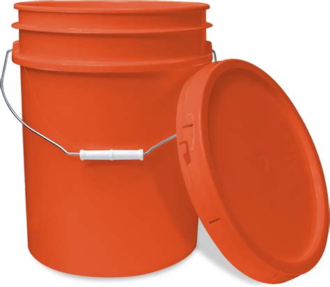 5 Gallon Plastic Bucket With Airtight Lid I Food Grade Bucket Orange