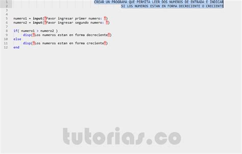 Sentencia If Else Matlab Orden De Dos Numeros Tutorias Co