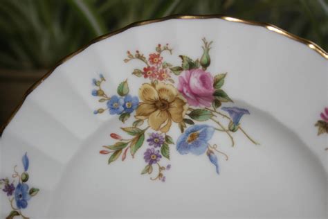 Vintage Royal Worcester Roanoke Pan Y Mantequilla Plato Fino Hueso