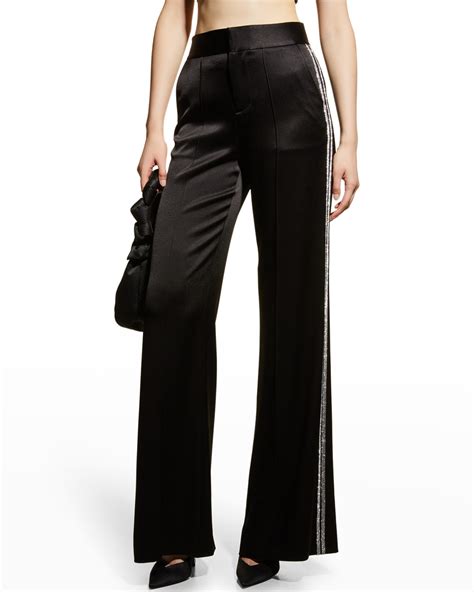 Alice Olivia Dylan Vegan Leather Wide Leg Pants Neiman Marcus