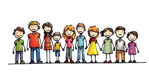 Premium AI Image | Colorful Stick Figure Family On White Background