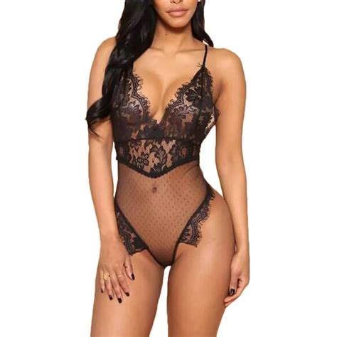 Sexy Lace Bodysuit See Through Women Patchwork Slim Sexy Sleeveless