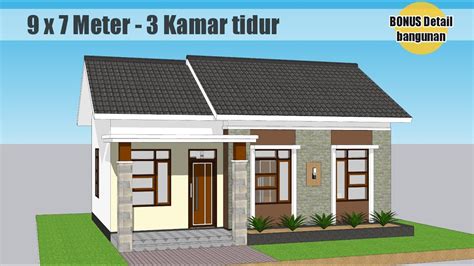 Desain Rumah Minimalis Di Desa 9x85 Meter 3 Kamar Tidur House Design